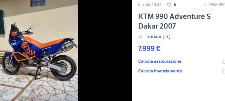 KTM 990 Adventure S modello moto occasione novità usato