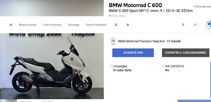 BMW Motorrad C 600 scooter a poco prezzo