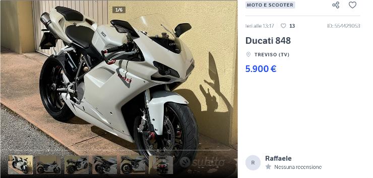 Ducati 848 offerta sconto usata