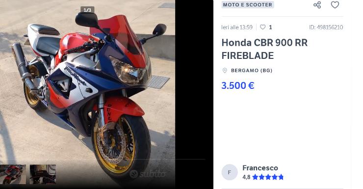 Honda CBR 900 prezzo basso