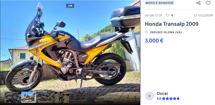 Honda Transalp prezzo basso