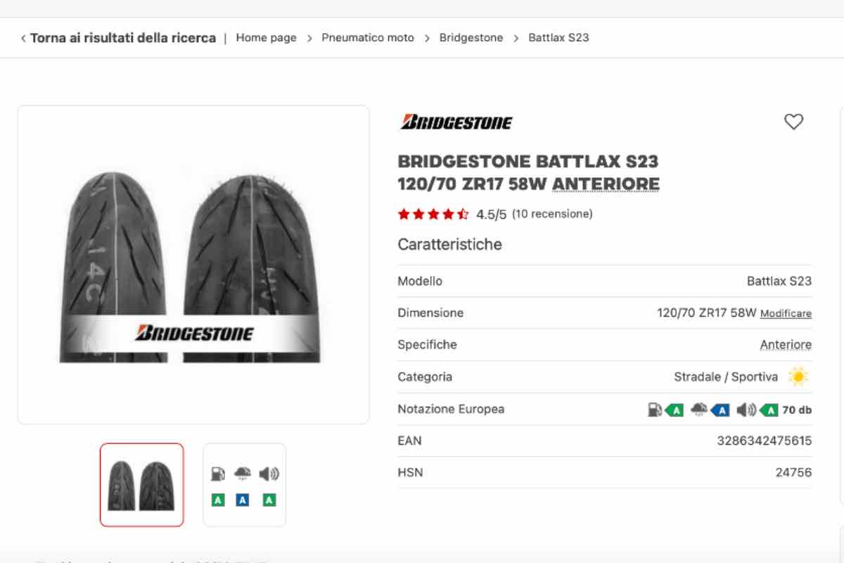 Bridgestone moto gomme nuove