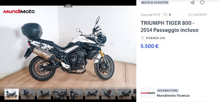 Triumph Tiger 800 usata prezzo