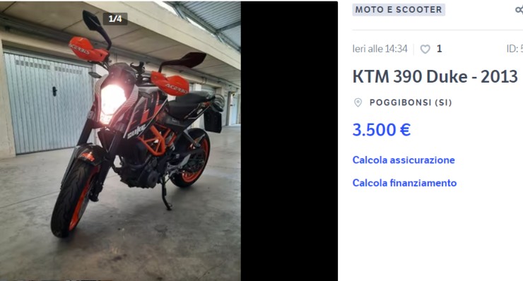 KTM 390 Duke moto usata