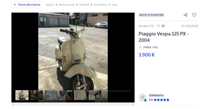 Piaggio Vespa in vendita su Subito.it a prezzo stracciato