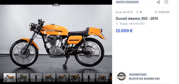 Ducati Desmo 350 prezzo super