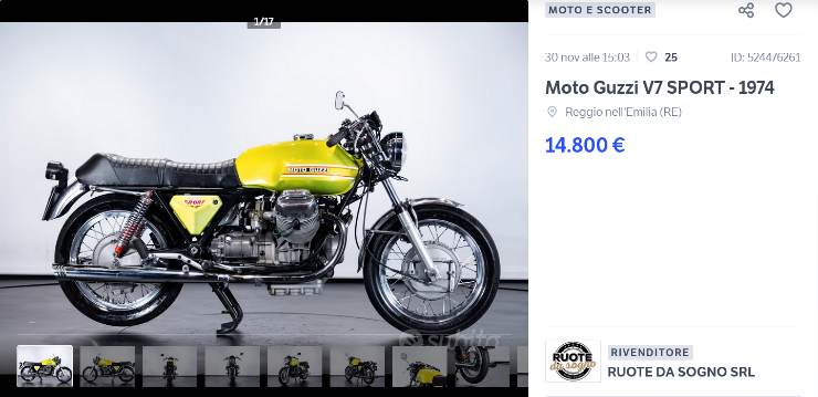 Moto Guzzi V7 Sport prezzo super