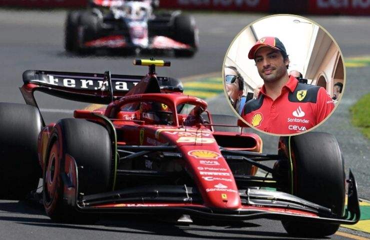 Carlos Sainz in pista con la sua Ferrari