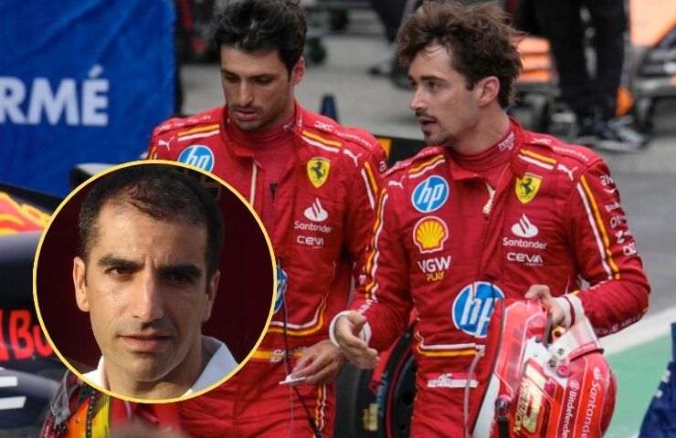 I piloti Ferrari Sainz e Leclerc