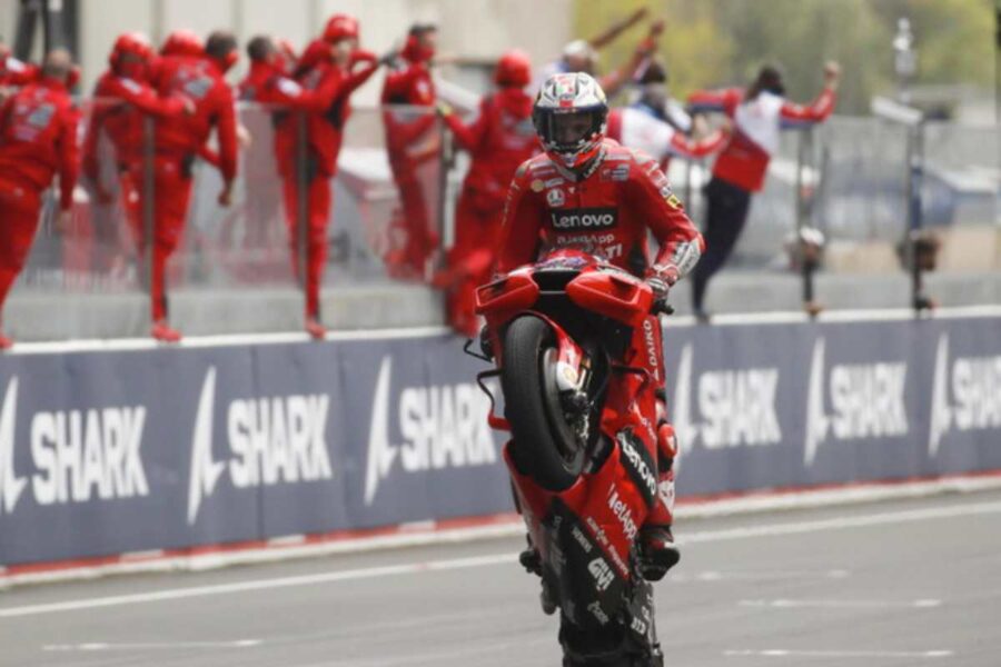 Vittoria Ducati durante un GP