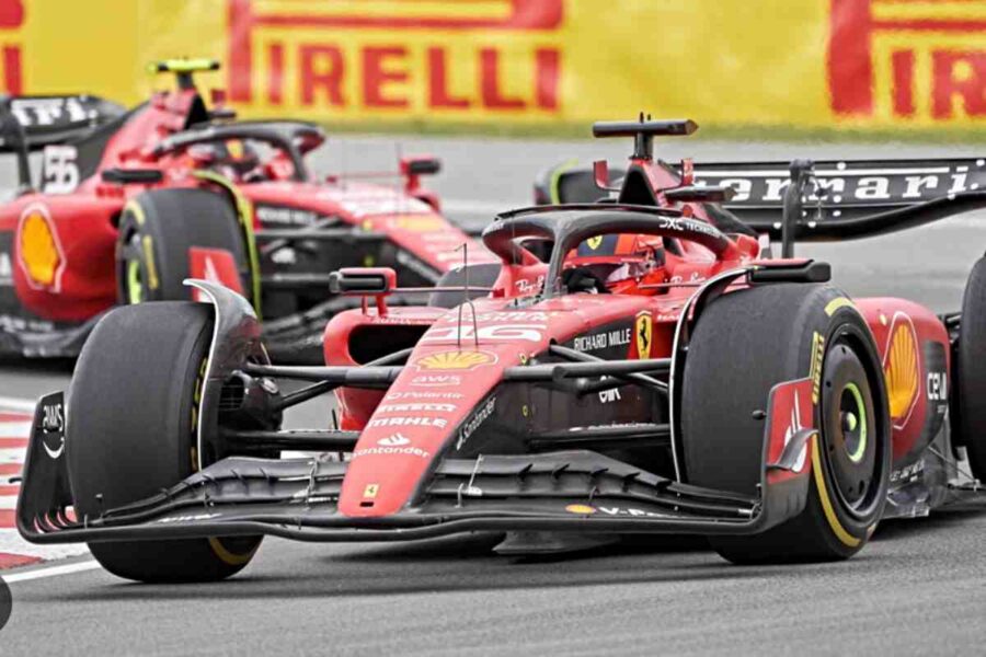 Le Ferrari di Leclerc e Sainz