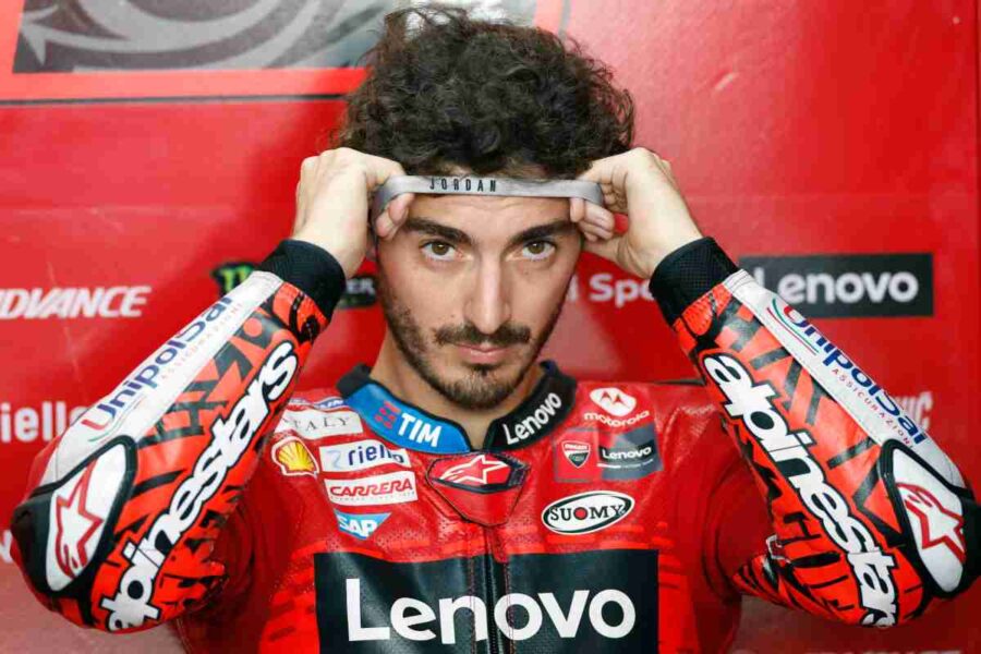 Pecco Bagnaia nel box Ducati