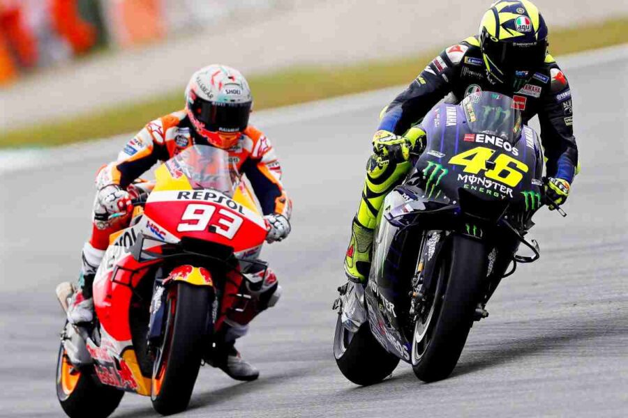 Valentino Rossi e Marc Marquez in pista